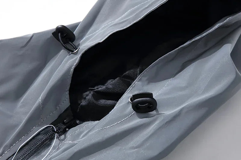 Reflective luminous jacket front view gray