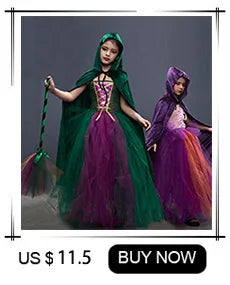 Girls witch Halloween costume worn by child