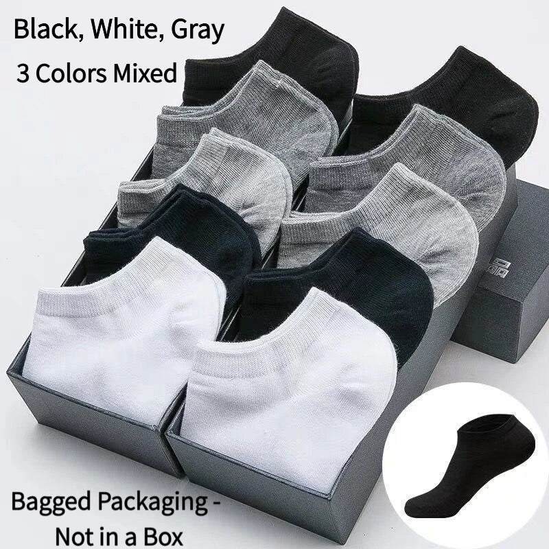 Unisex cotton ankle socks multi-pack mixed colors