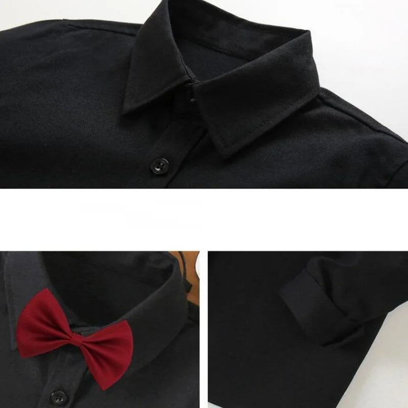Boys school uniform shirt fabric close-up