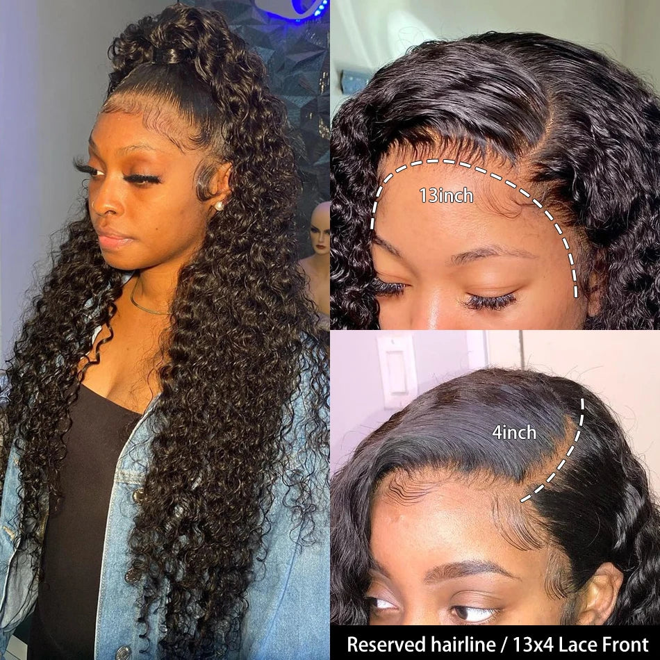 Kinky curly lace front wig worn on model