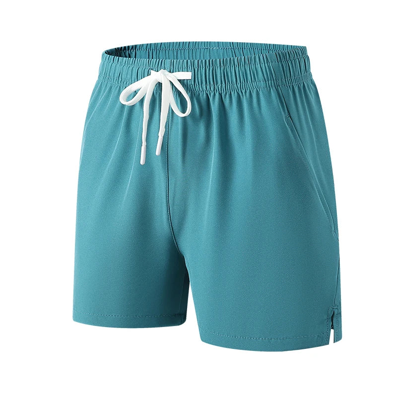 Quick-dry running shorts front view blue