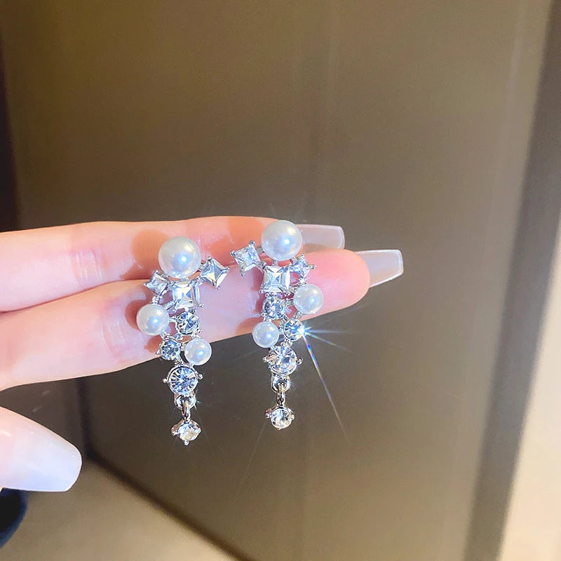 Crystal tassel drop earrings style variety display