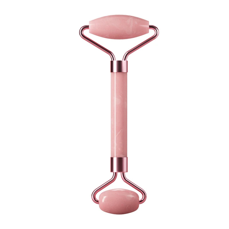 Facial massage roller scraper set worn in use
