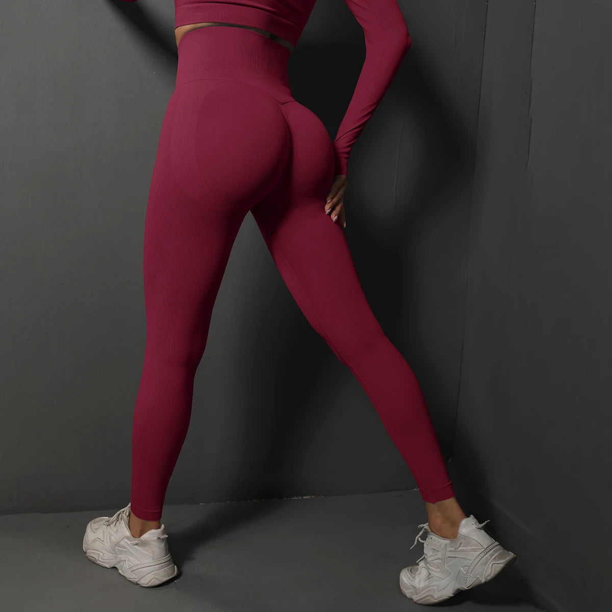 High waist seamless leggings back view