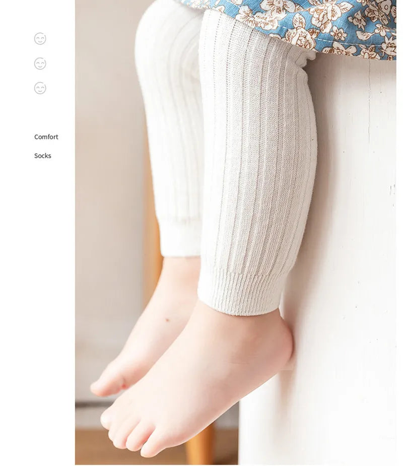 Baby cotton stretch leggings fabric texture closeup