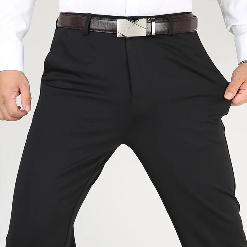 Business Casual Pants – Men's Elastic Waist Dress Trousers