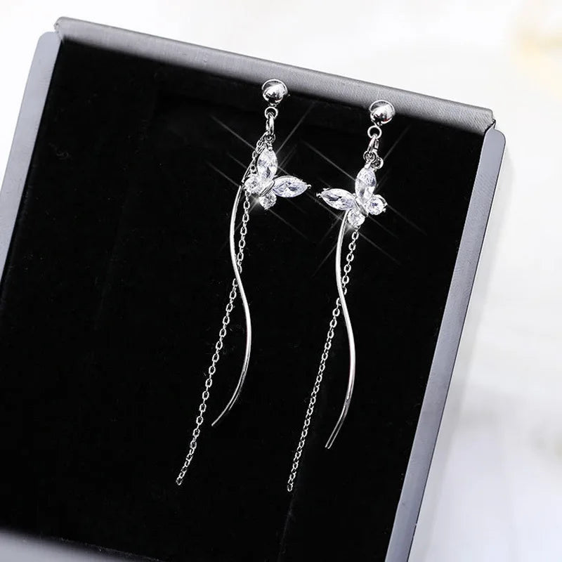 Crystal tassel drop earrings style variety display