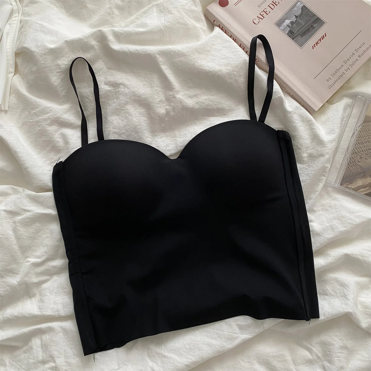 Seamless Yoga Bra Tank | Fixed Chest Pad Vest black