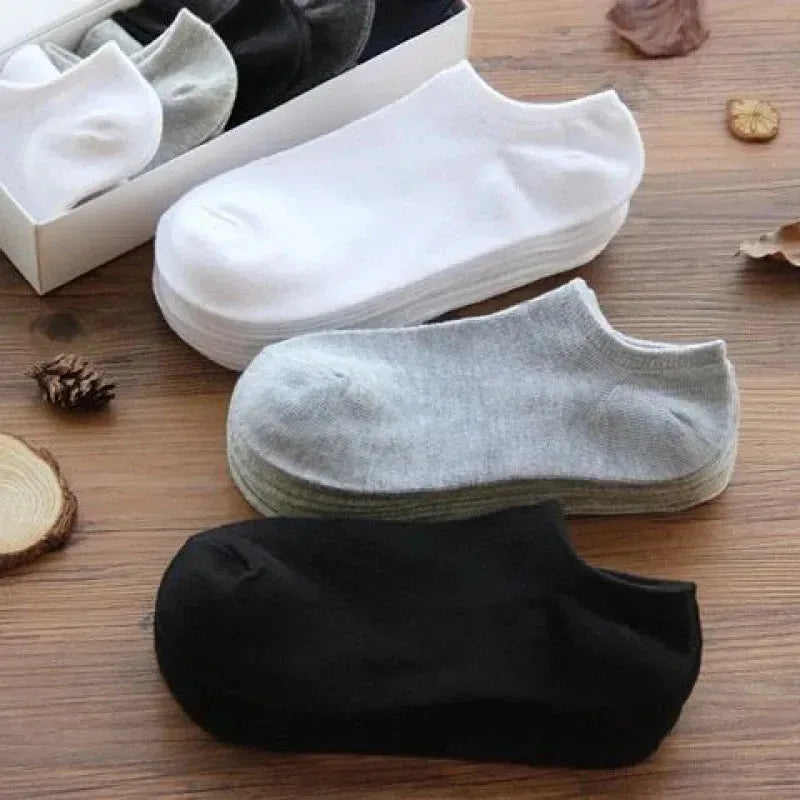 Unisex cotton ankle socks multi-pack mixed colors