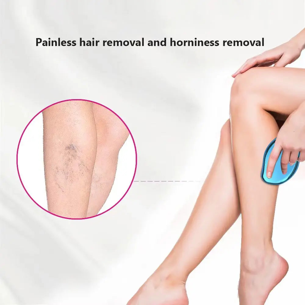 Crystal Hair Eraser Physical Epilator shown in use for hair removal on underarm area.