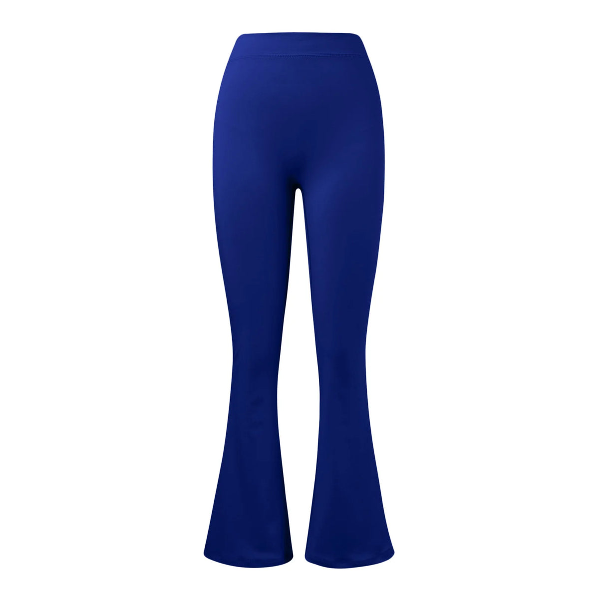 V-back waist leggings blue flared close up front