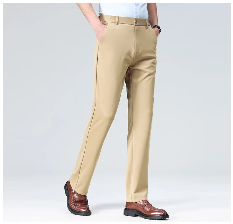 Business Casual Pants – Men's Elastic Waist Dress Trousers
