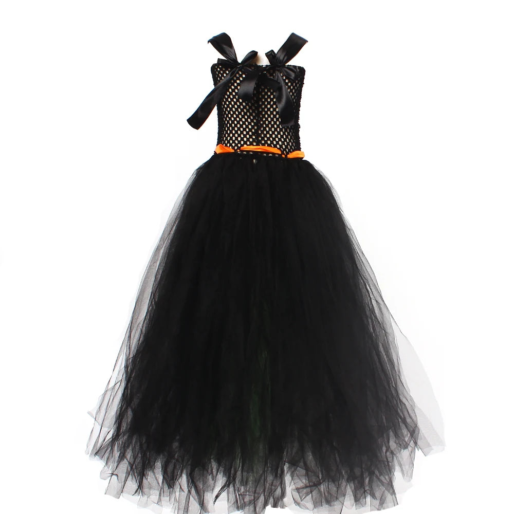 Girls Witch Halloween Costume – Spooky 3-Piece Dress Set