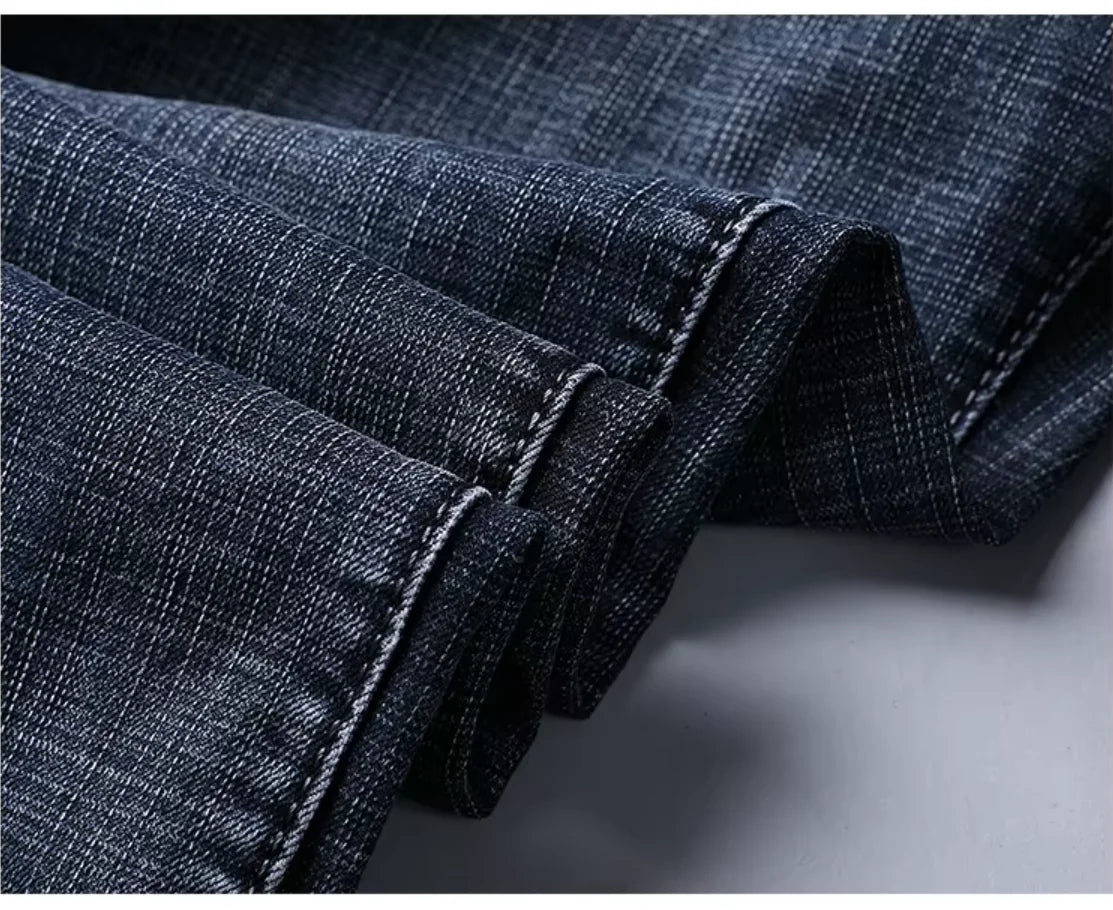 Stretch straight jeans front view sky blue