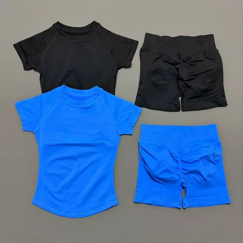 Seamless yoga workout set two piece fit