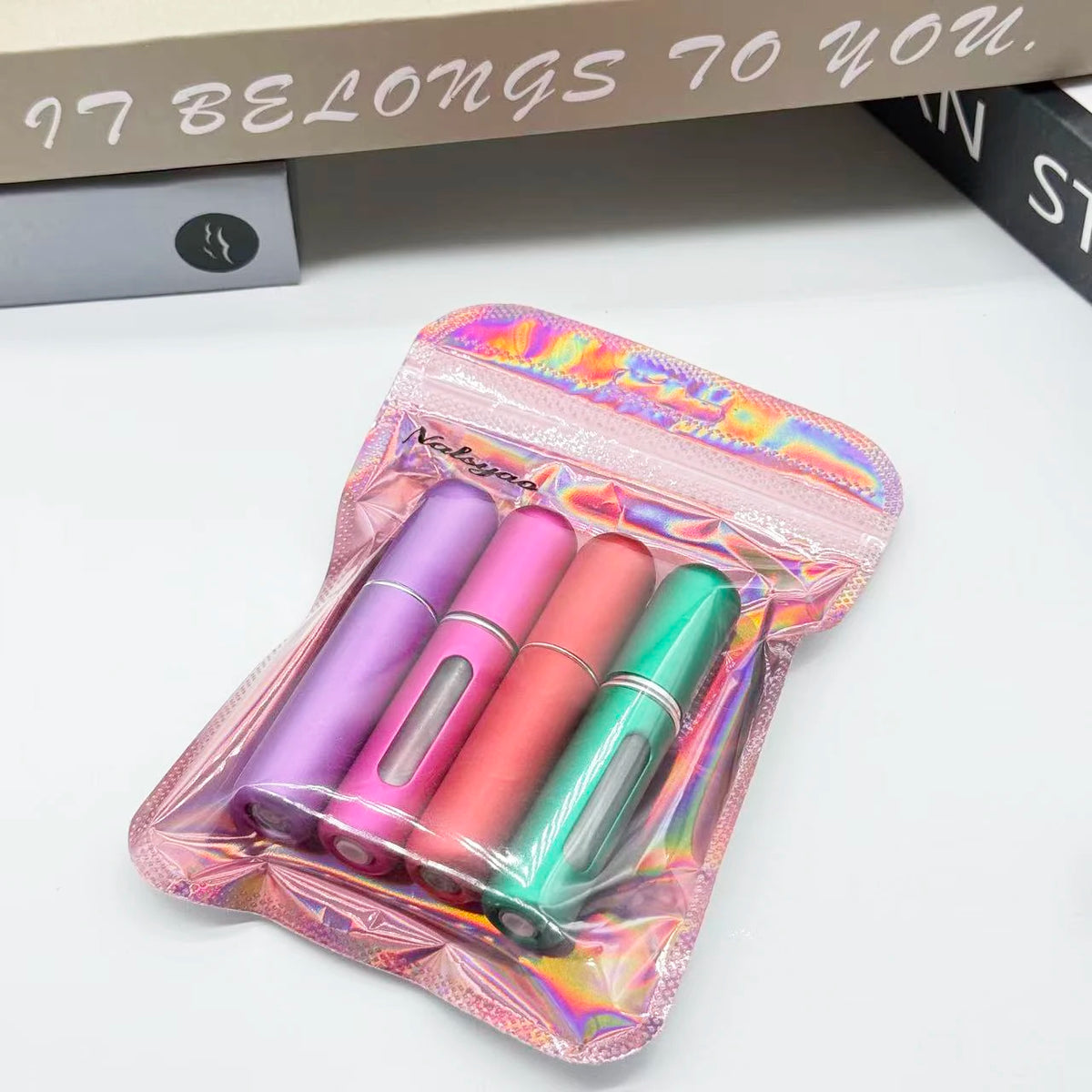 Refillable perfume atomizer 4-pack full set view