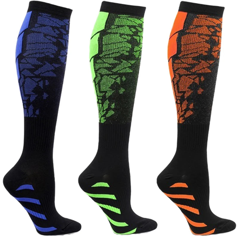 Compression support socks worn on legs
