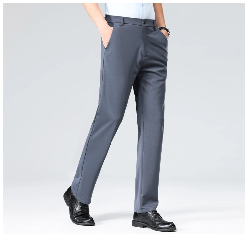 Business Casual Pants – Men's Elastic Waist Dress Trousers