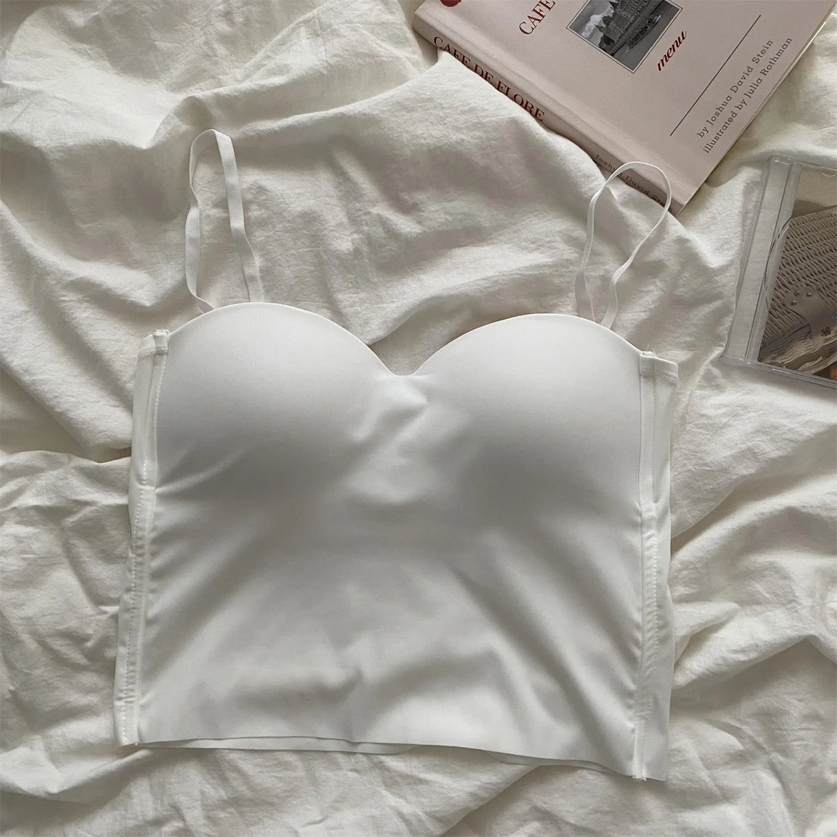 Seamless Yoga Bra Tank | Fixed Chest Pad Vest White