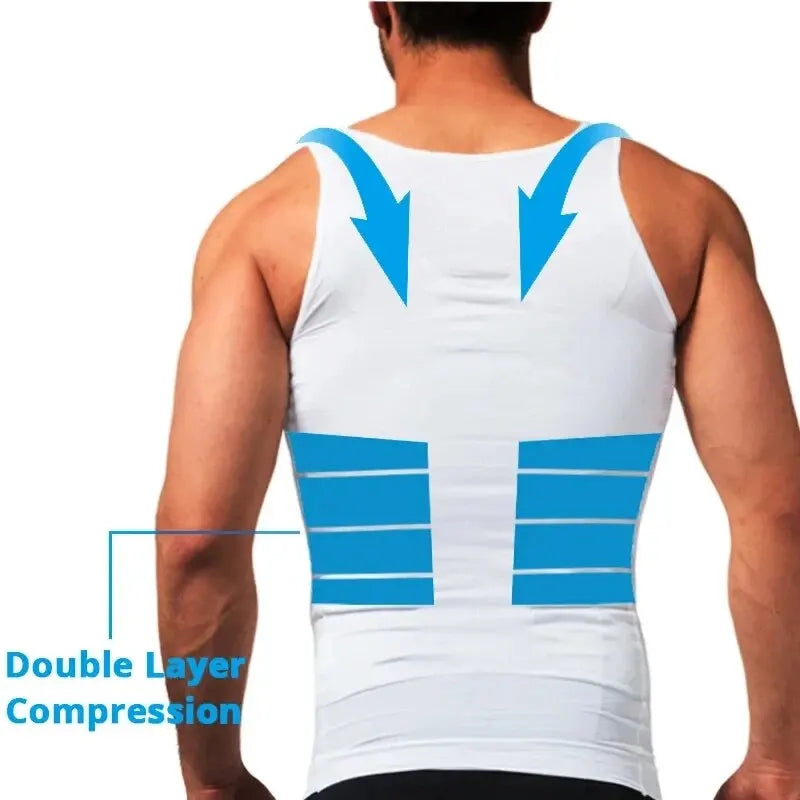 Men's seamless compression slimming tank top black