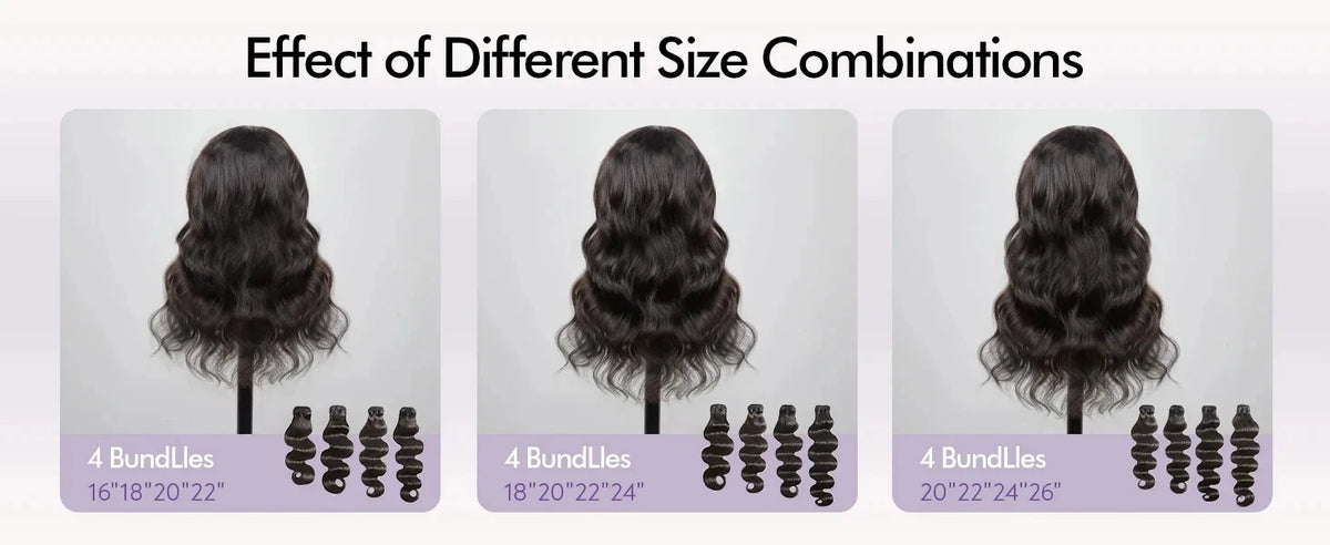 Body wave virgin hair bundles worn styled