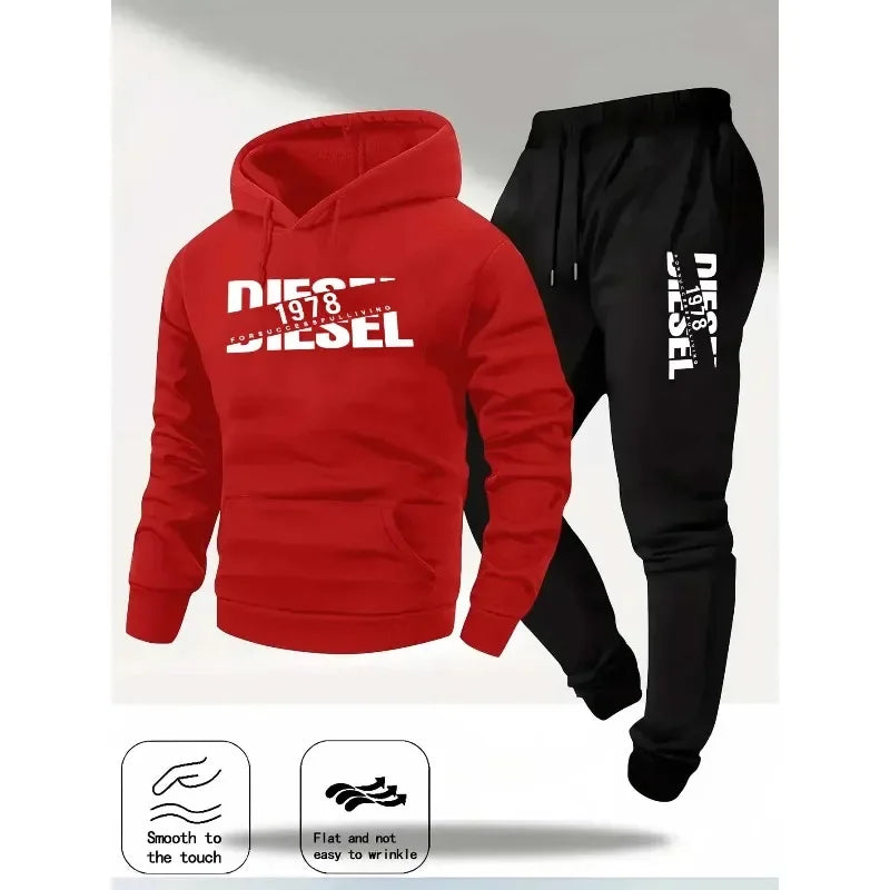 Hooded two-piece set worn styled outfit