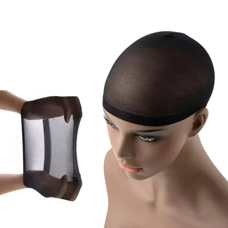 Nylon wig cap worn on model