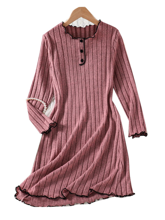 Girls knitted dress side view
