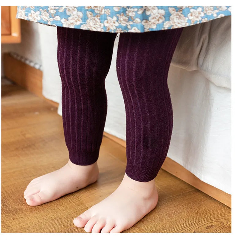 Baby cotton stretch leggings fabric texture closeup