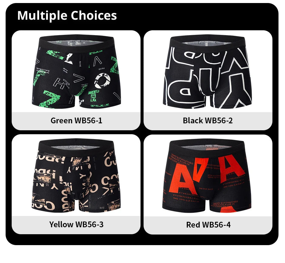 Men's printed boxer shorts worn model