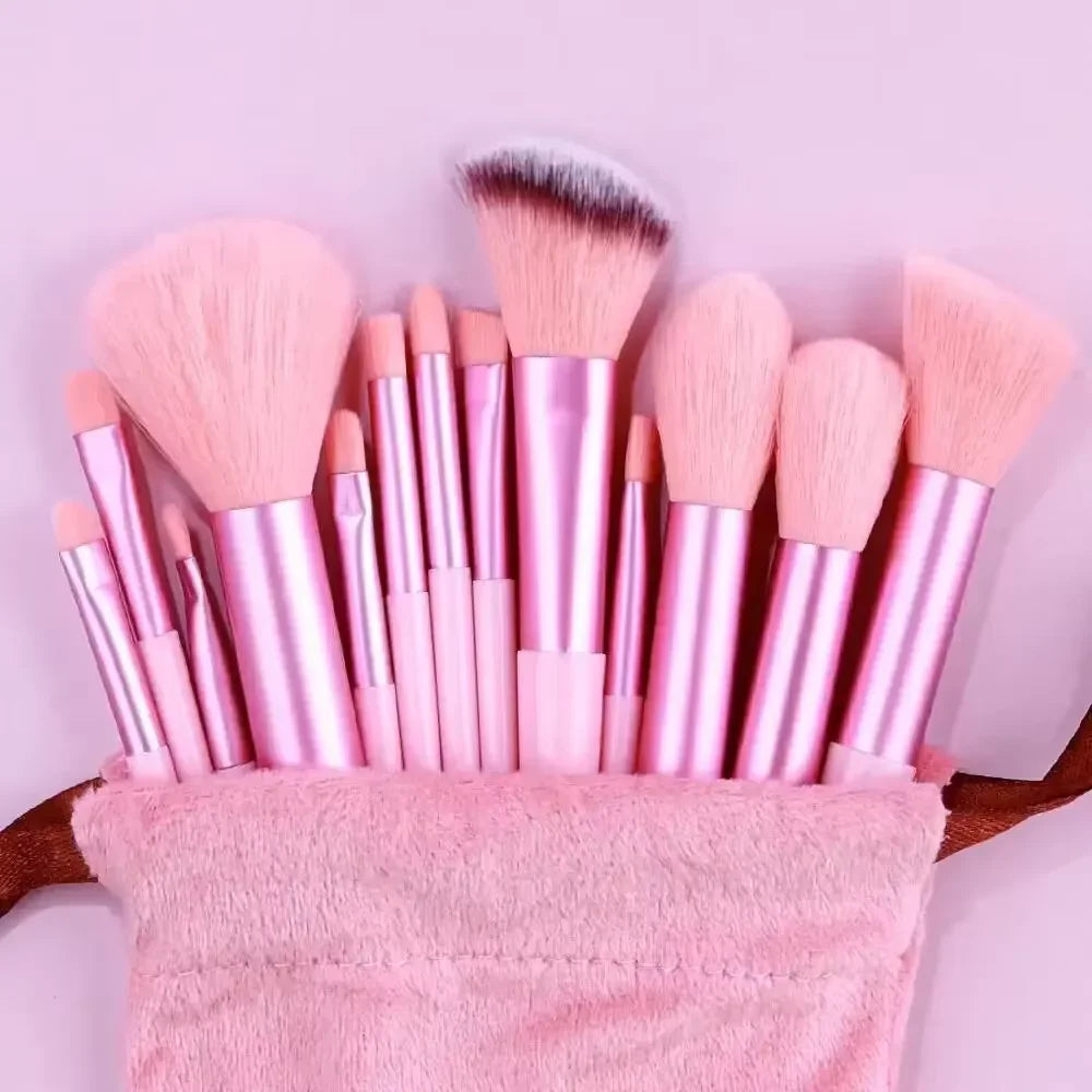 Makeup brush set red with travel bag
