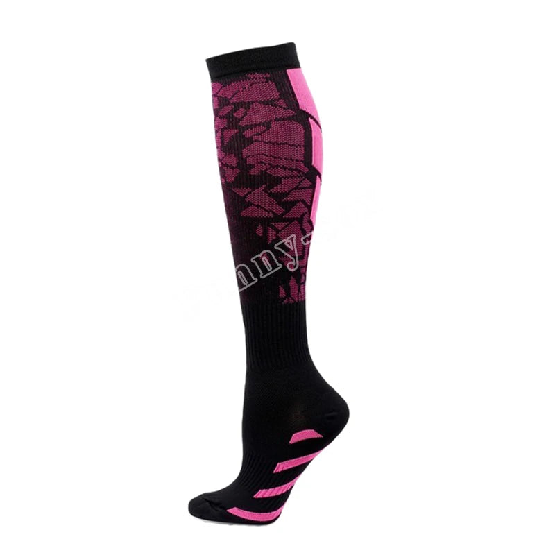 Compression support socks worn on legs