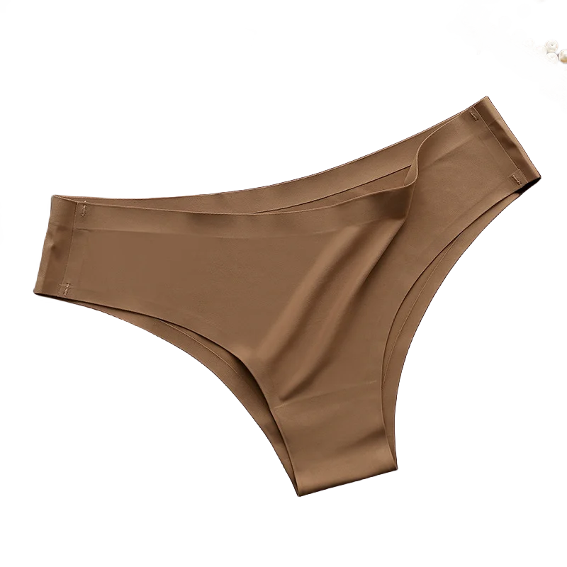Women's seamless ice silk bikini briefs worn model