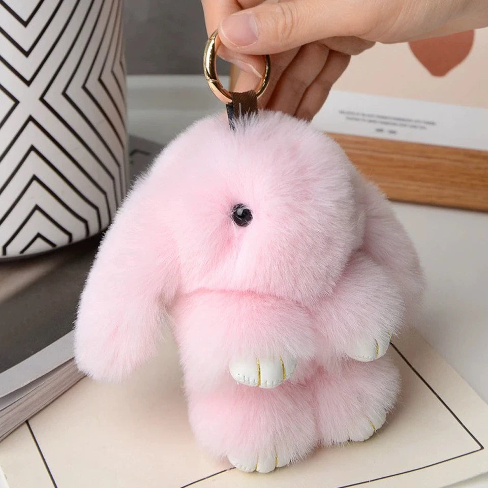 Pom keychain bag charm pink color option