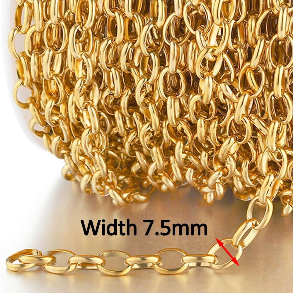Stainless steel chain by the meter curb link style