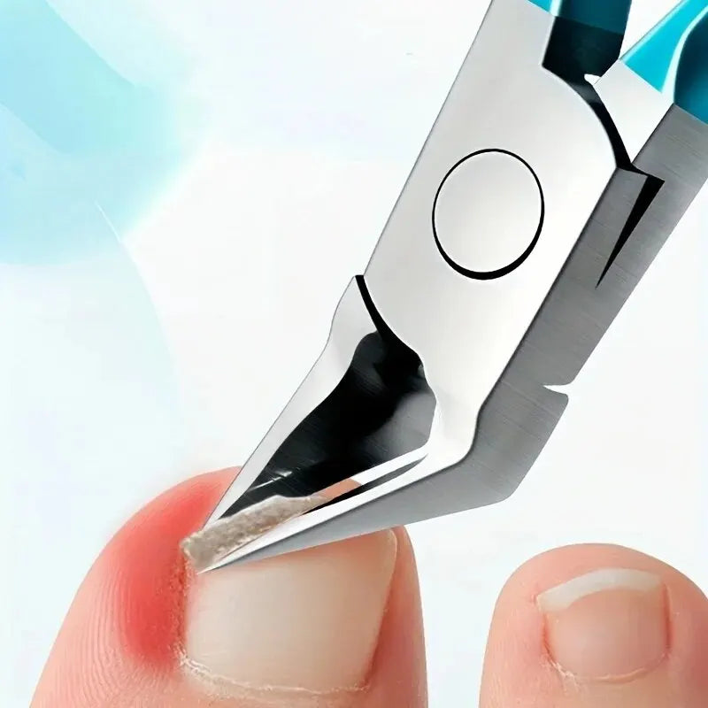 Close-up of Toenail Clipper for Thick Nails cutting through tough nail material.