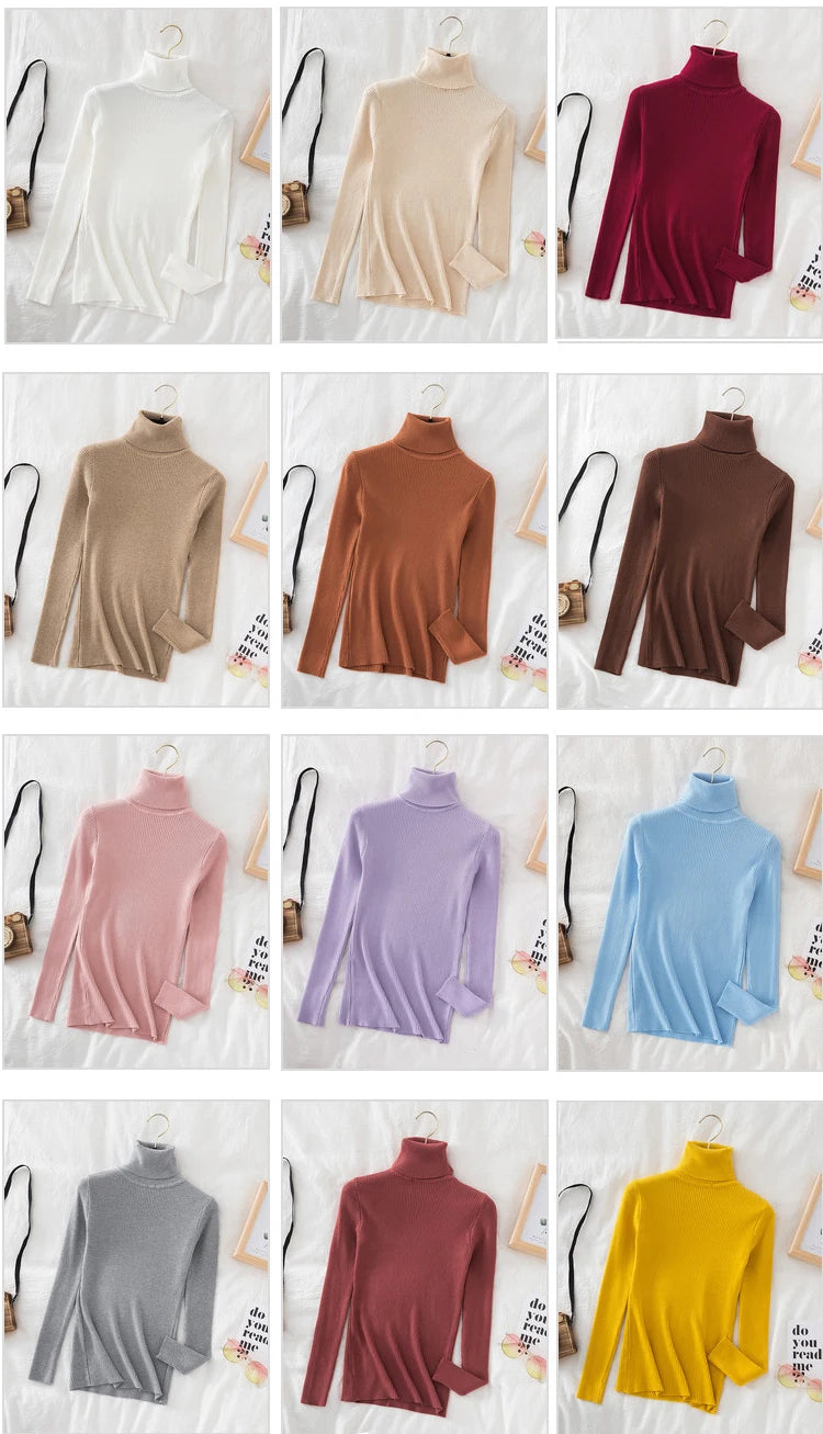 Soft turtleneck sweater front view option