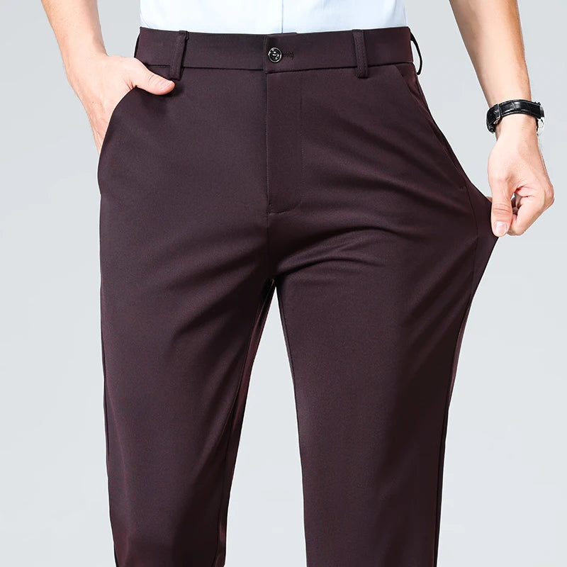 Business Casual Pants – Men's Elastic Waist Dress Trousers