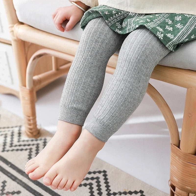 Baby cotton stretch leggings fabric texture closeup