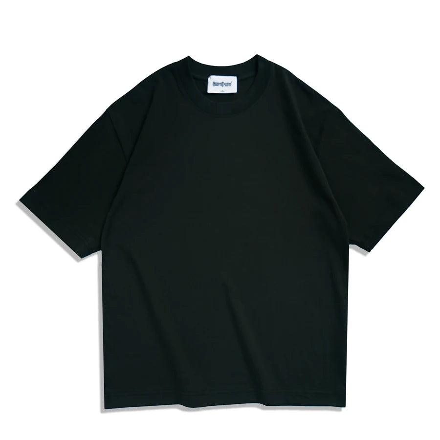 Oversized korean streetwear tee black flat lay