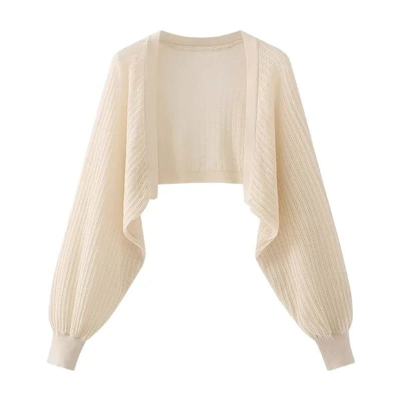Ice silk sun proof cardigan front view white
