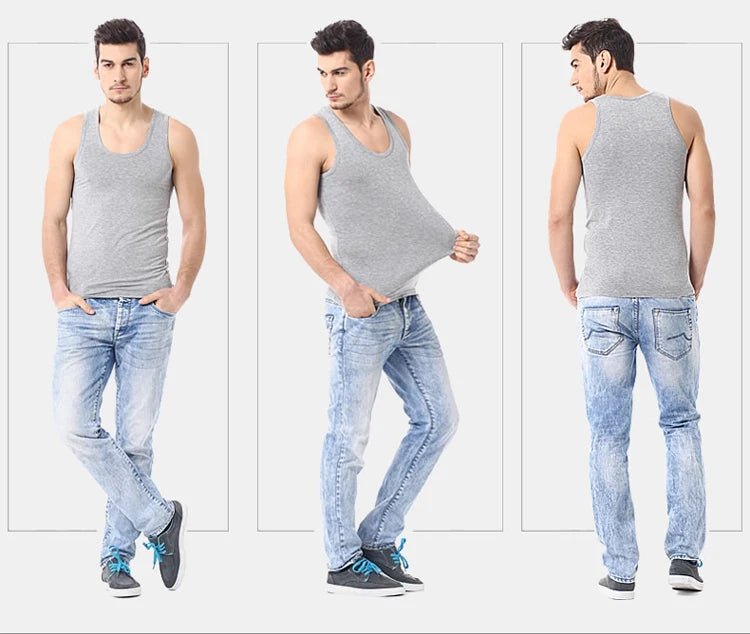 Cotton vest multi-pack white front view