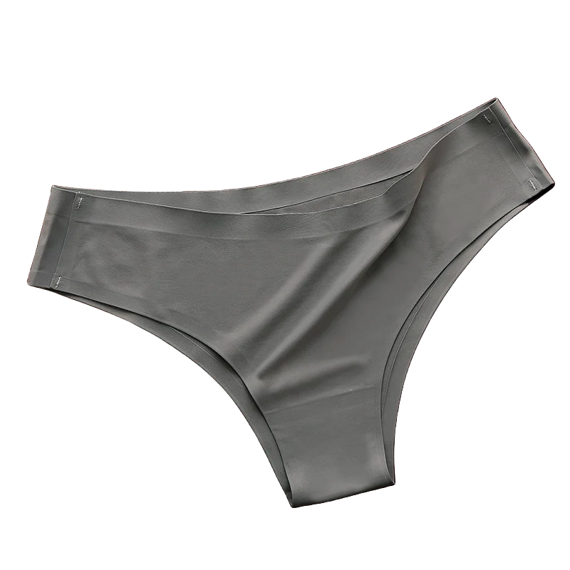 Women's seamless ice silk bikini briefs worn model