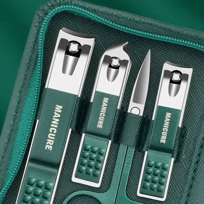 Manicure pedicure tool set open display