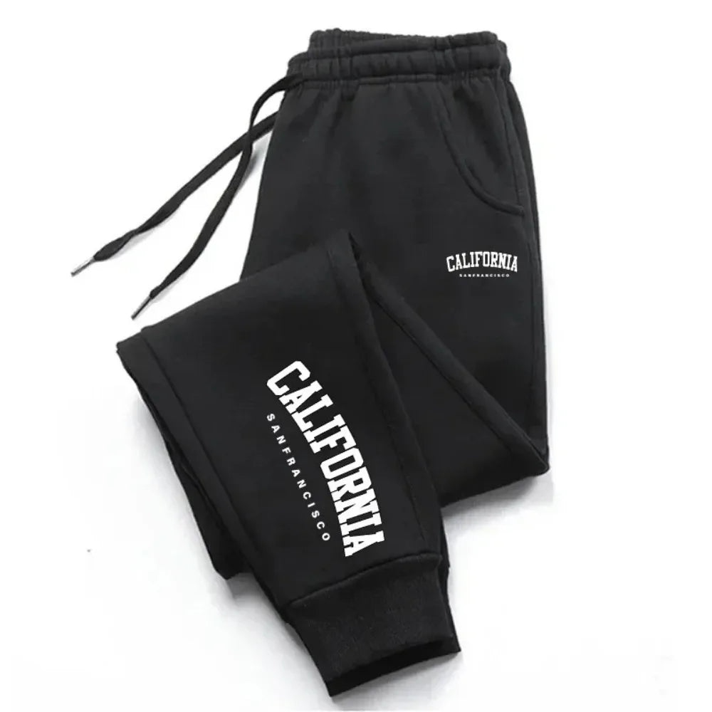 Men's casual versatile sweatpants front view black