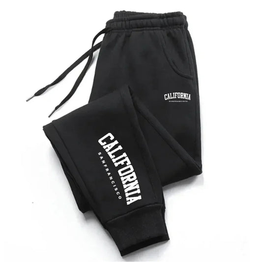 Men's casual versatile sweatpants front view black
