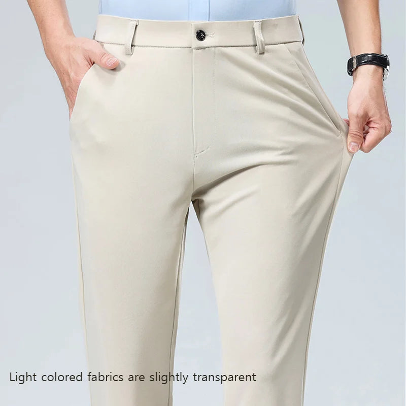 Business Casual Pants – Men's Elastic Waist Dress Trousers