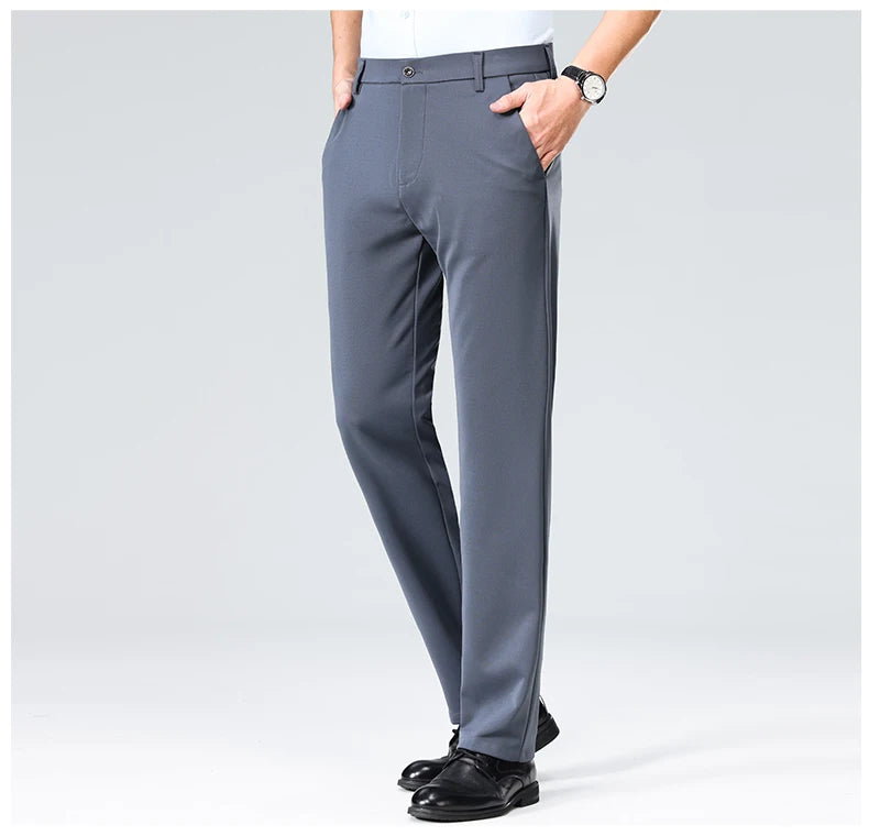 Business Casual Pants – Men's Elastic Waist Dress Trousers