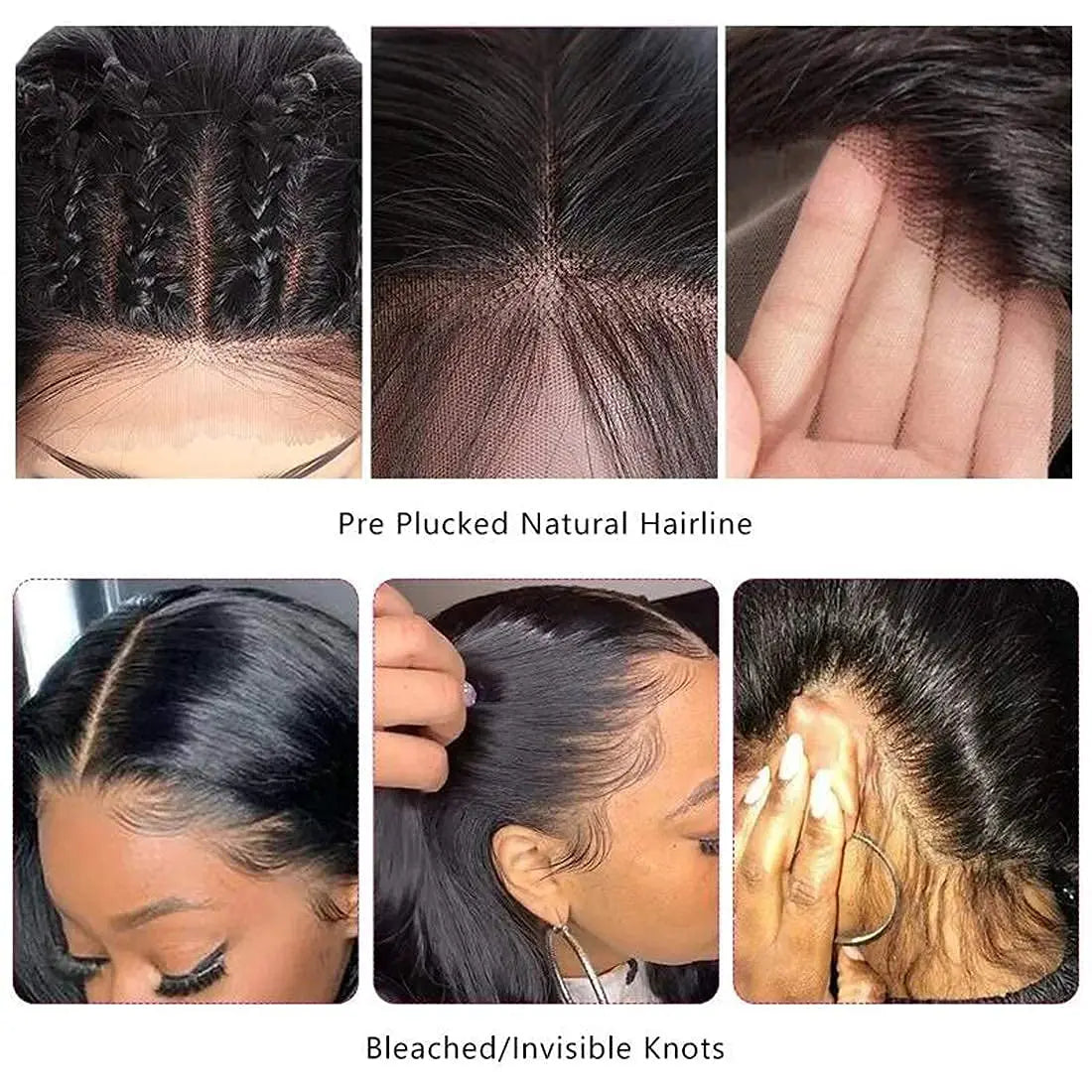 Body wave hd lace front wig worn on model